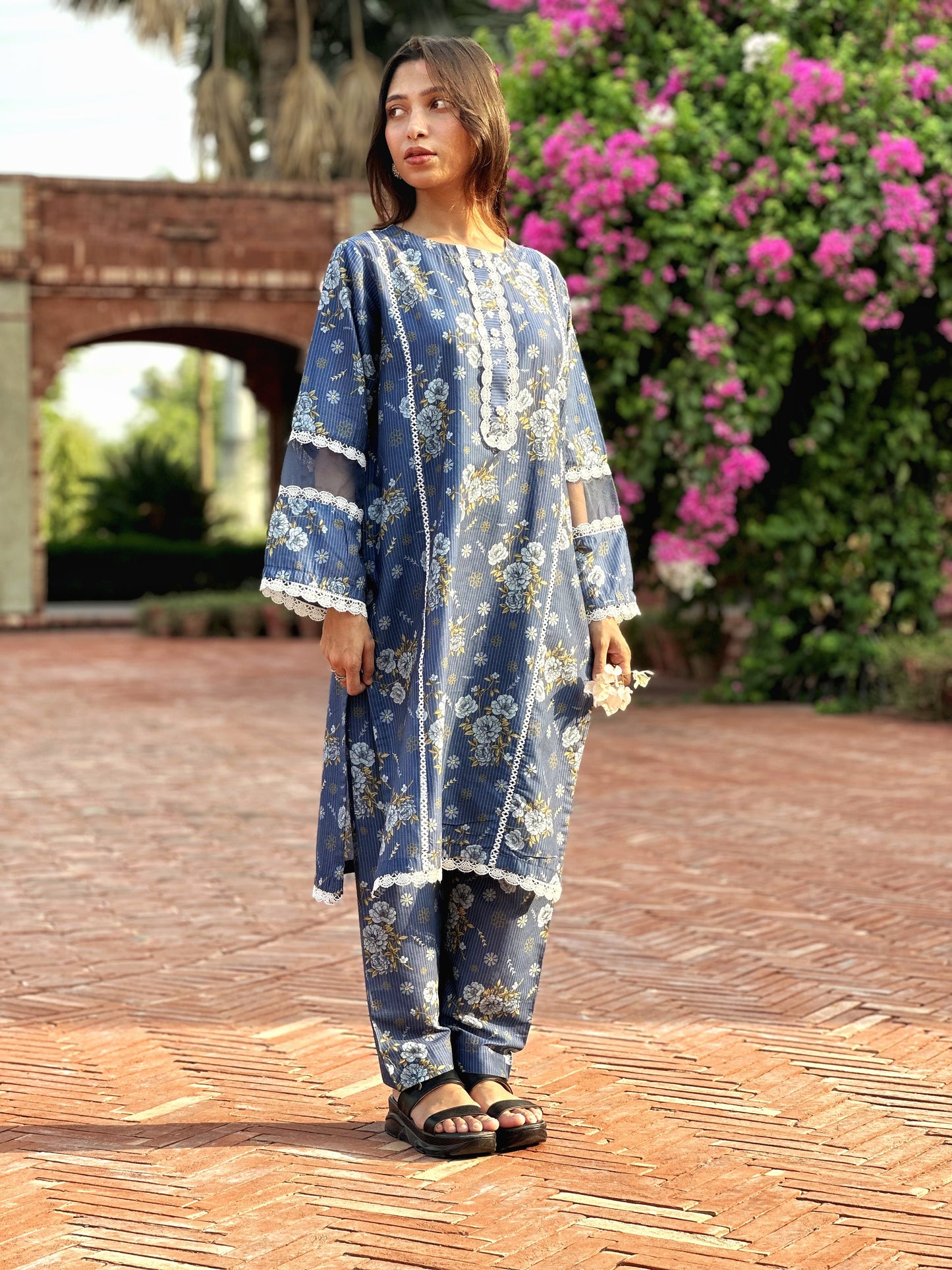 2 PC | Blue Printed Lawn