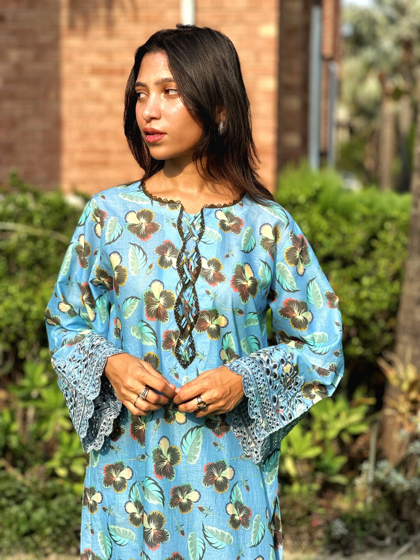 2 PC | Blue Printed Lawn