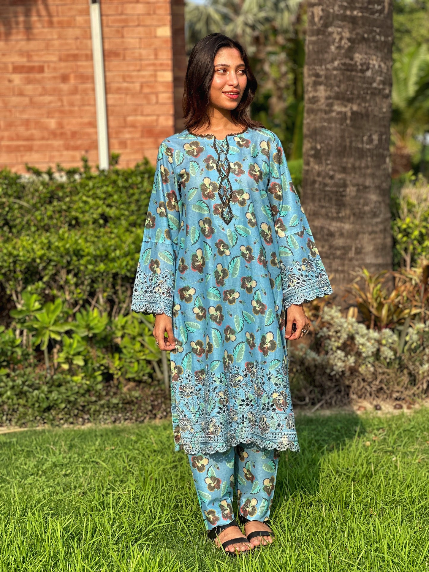 2 PC | Blue Printed Lawn